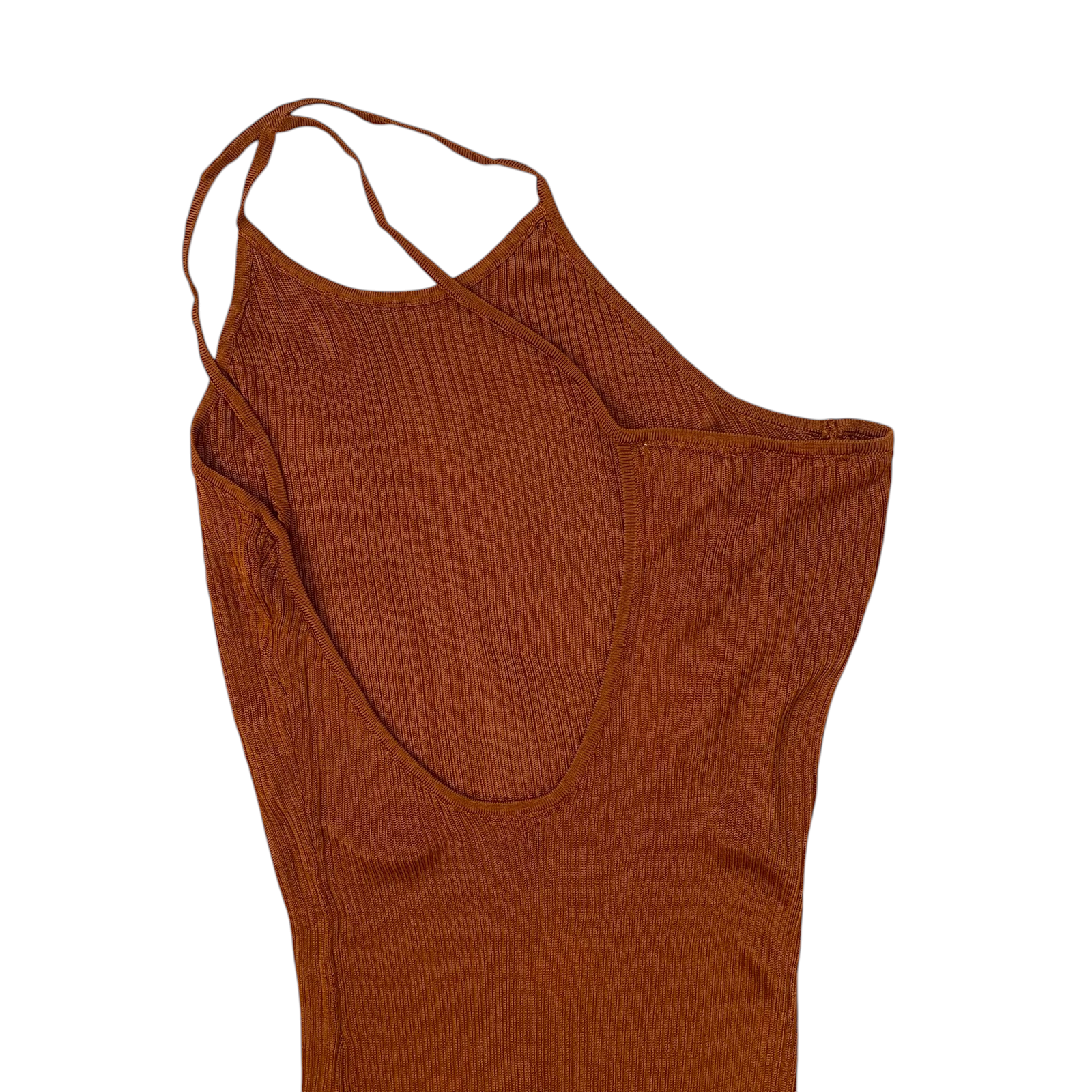 Nwt Auteur Studio Nour Dress - Orange/Rust - Asymmetrical Neckline - Size S — image 6 of 8